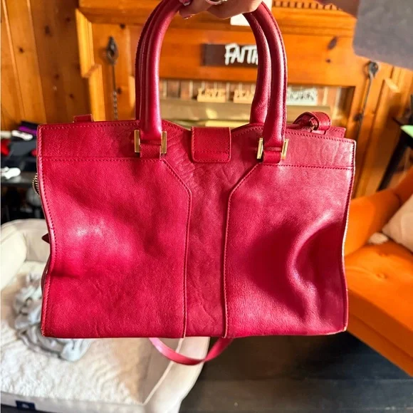 Yves Saint Laurent Bold Red Satchel - Picture 2 of 9